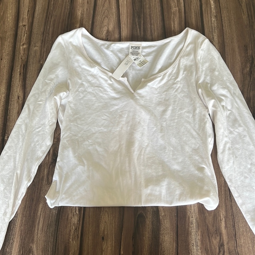 ✨ NWT Pink Long Sleeve Bodysuit Size L